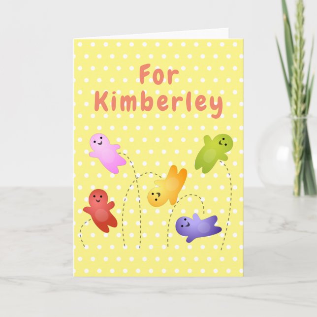 Cute gelégodis spädbarn godis tecknad kort (Framsida)