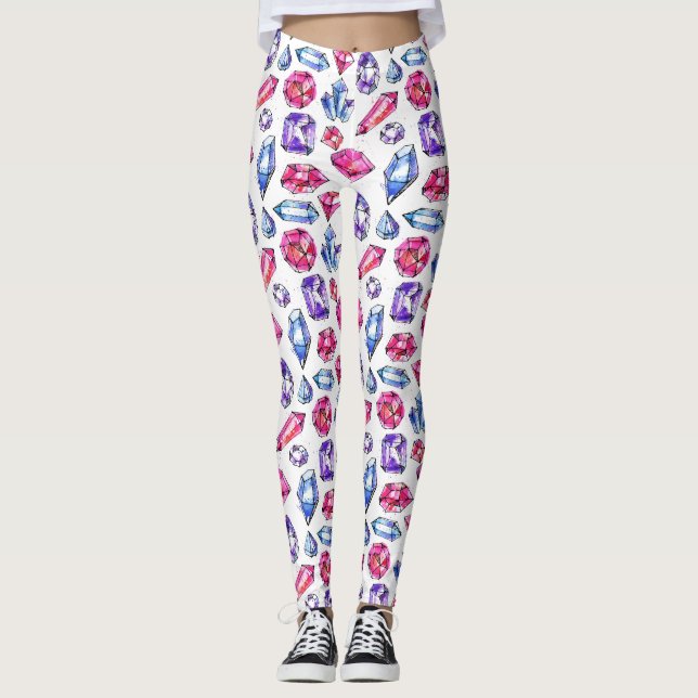 Cute Gem Mönster Leggings (Framsida)