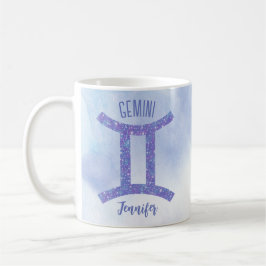 Cute Gemini Astrology Sign Personlig Lila Kaffemugg