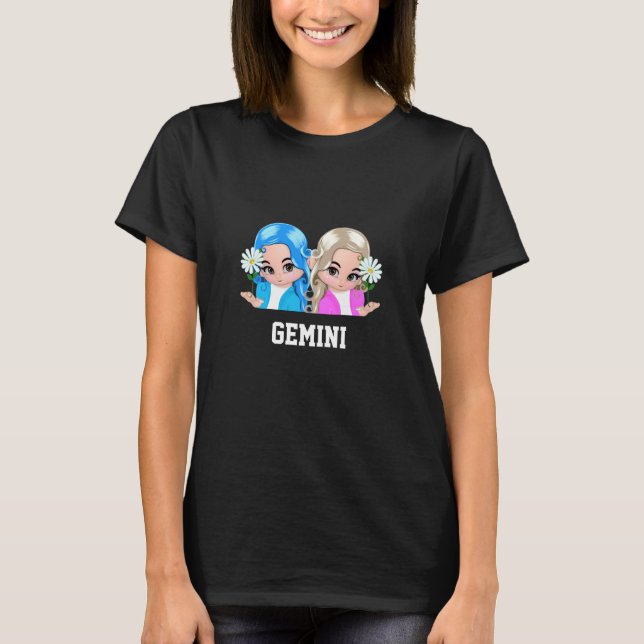 Cute Gemini Twillingars T Shirt (Framsida)