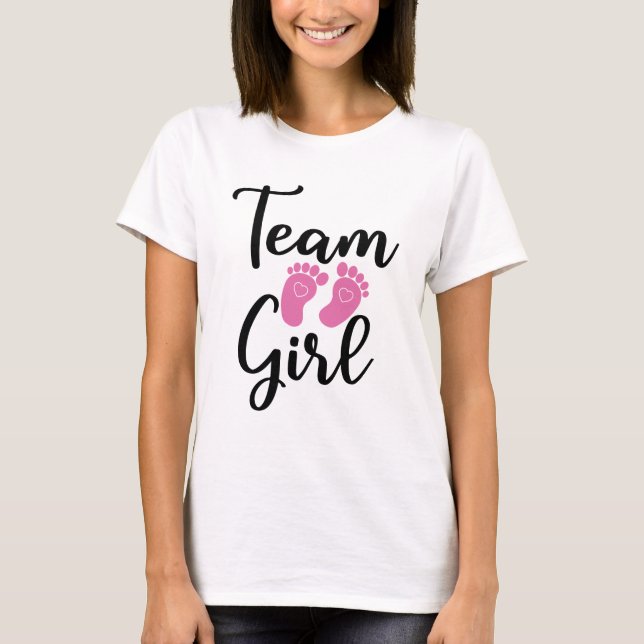 +Cute Gender avslöjar teamflicka T Shirt (Framsida)