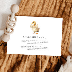 Cute Gender Neutral Anka Baby Shower Anpassningsba Tilläggskort