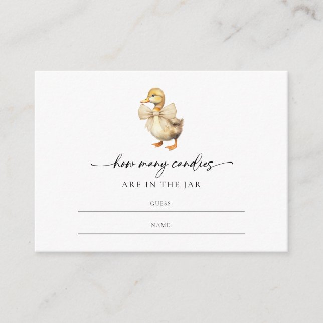 Cute Gender Neutral Anka Candies Baby Shower Tilläggskort (Framsida)