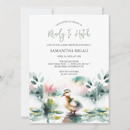 Cute Gender Neutral Baby Shower Watercolor Anka Inbjudningar