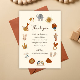 Cute Gender Neutral Boho Baby Shower Tack Kort