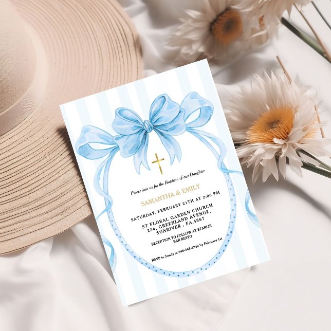 Cute Gender Neutral Coquette Baptism Inbjudningar (Skapare uppladdad)