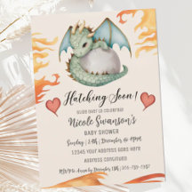 Cute Gender Neutral Dragon Egg Baby Shower
