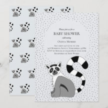 Cute Gender Neutral Jungle Lemur Namn Baby Shower
