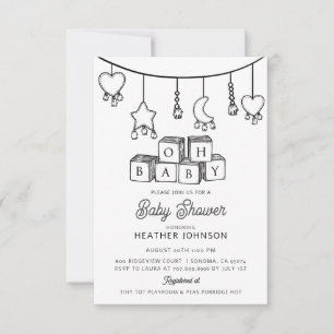Cute Gender Neutral Oh Baby Baby Shower Inbjudningar