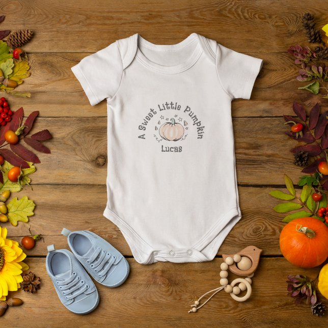 Cute Gender Neutral Sweet Little Pumpkin T Shirt (Cute Gender Neutral Autumn Pumpkin Baby Bodysuit for Thanksgiving, Halloween, Fall Baby Shower, etc.)