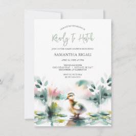 Cute Gender Neutral Watercolor Anka Baby Shower Inbjudningar