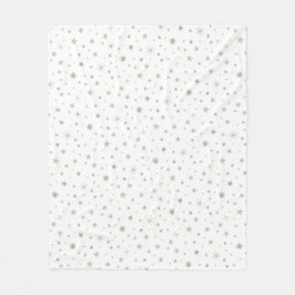 Cute Gender Neutral White Silver Star Elegant Fleecefilt