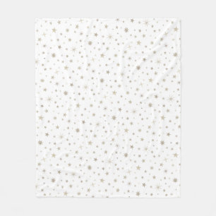 Cute Gender Neutral White Silver Star Elegant Fleecefilt