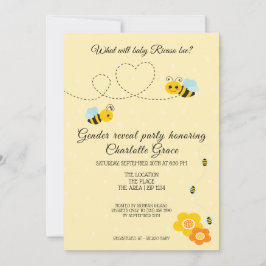 Cute Gender visar vad Baby Bee Baby Shower kommer  Inbjudningar