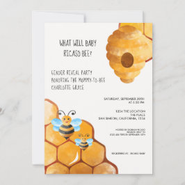 Cute Gender visar vad Baby Bee Baby Shower kommer  Inbjudningar