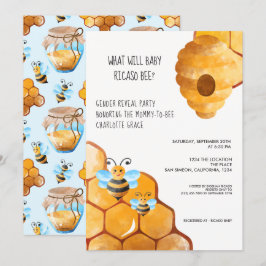 Cute Gender visar vad Baby Bee Baby Shower kommer Inbjudningar
