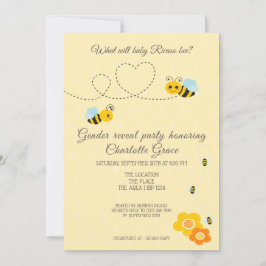 Cute Gender visar vad Baby Bee Baby Shower kommer  Inbjudningar