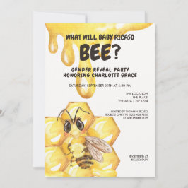 Cute Gender visar vad Baby Bee Baby Shower kommer  Inbjudningar