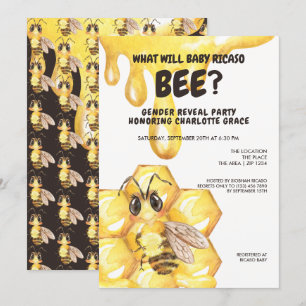 Cute Gender visar vad Baby Bee Baby Shower kommer Inbjudningar