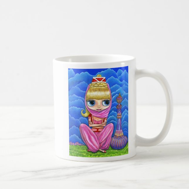 Cute Genie Belly Dancer Doll Girl with Big Ögon Kaffemugg (Höger)