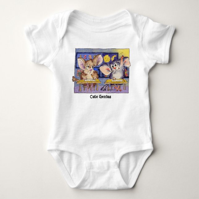 Cute Genius Tecknad Funny Baby Tee Shirt (Framsida)