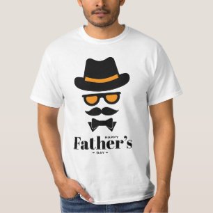 Cute gentleman Ansikte med Hat, sunglass, Mustache T Shirt