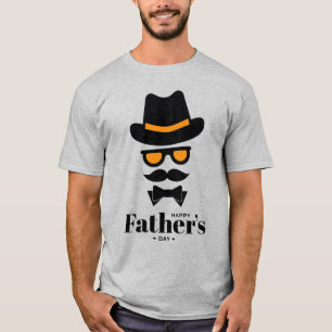 Cute gentleman Ansikte med Hat, sunglass, Mustache T Shirt