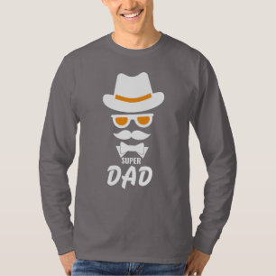 Cute gentleman Ansikte med mustacher, Hat, sunglas T Shirt