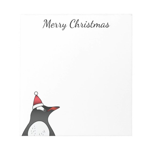 Cute Gentoo Penguin Wearing A Santa Hat Anteckningsblock (Framsida)