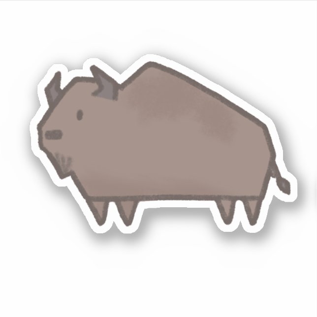 Cute Geometric Bison American Buffalo Klistermärken (Framsida)