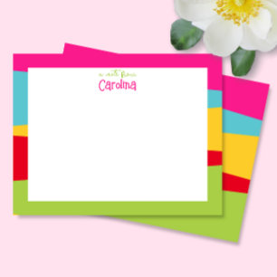 Cute Geometric Colorful Girly Stationery Anteckningskort