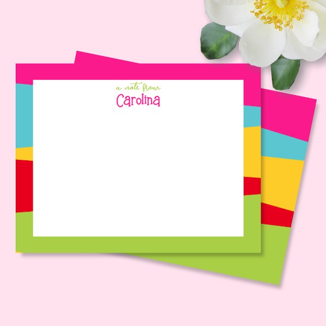Cute Geometric Colorful Girly Stationery Anteckningskort (Skapare uppladdad)