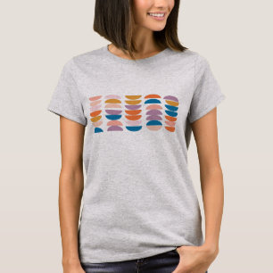 Cute Geometric HalMåne Shapes Mönster T Shirt
