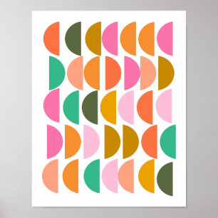 Cute Geometric Mönster i Modern Helgdag Färg Poster