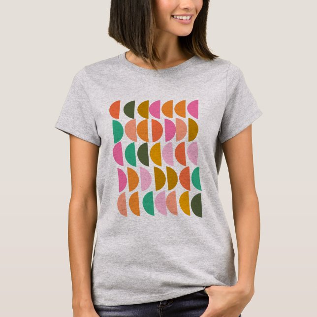 Cute Geometric Mönster i Modern Helgdag Färg T Shirt (Framsida)