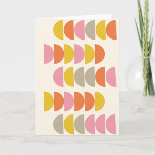 Cute Geometric Mönster i Rosa Gult och Orange Kort
