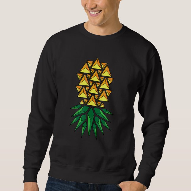 Cute Geometric Pastel Upside Down Pineapple Swinge Lång Ärmad Tröja (Framsida)