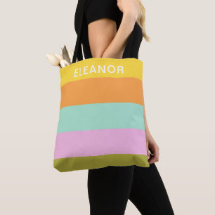 Cute Geometric Rand Bright Pastels-Personlig Tygkasse