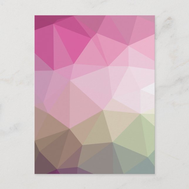 Cute Geometric Rosa Gradient Vykort (Framsida)