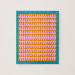 Cute Geometric Shape Mönster Rosa Orange Turcos Pussel<br><div class="desc">En roligt,  färgstark,  fetstilt geometrisk triangel mönster-grafik ljusa färger av turkosblått,  orange och rosa.</div>