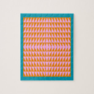Cute Geometric Shape Mönster Rosa Orange Turcos Pussel