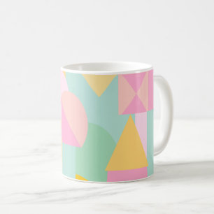 Cute Geometric Shapes Collage in Vår Pastels Kaffemugg