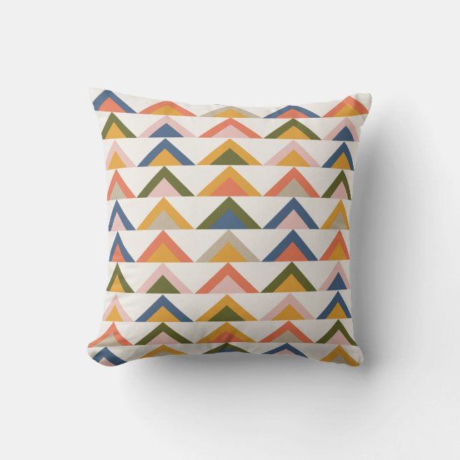 Cute Geometric Shapes in Earthy Autumn Färg Kudde (Framsida)