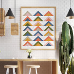 Cute Geometric Shapes in Earthy Autumn Färg Poster<br><div class="desc">Fet Geometric Mönster i höst och höst Färg</div>