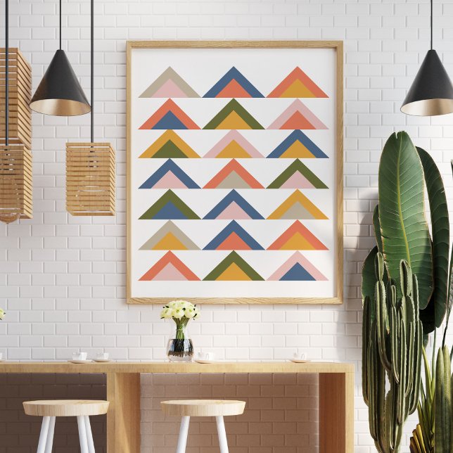 Cute Geometric Shapes in Earthy Autumn Färg Poster (Skapare uppladdad)
