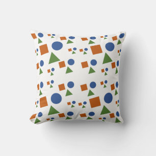 Cute Geometric Shapes Mönster i Mjuka pasteller Kudde