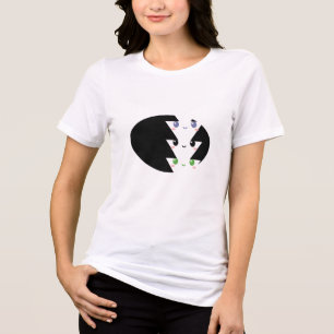 Cute Geometric T-Shirt med färgstarkt Ansikte