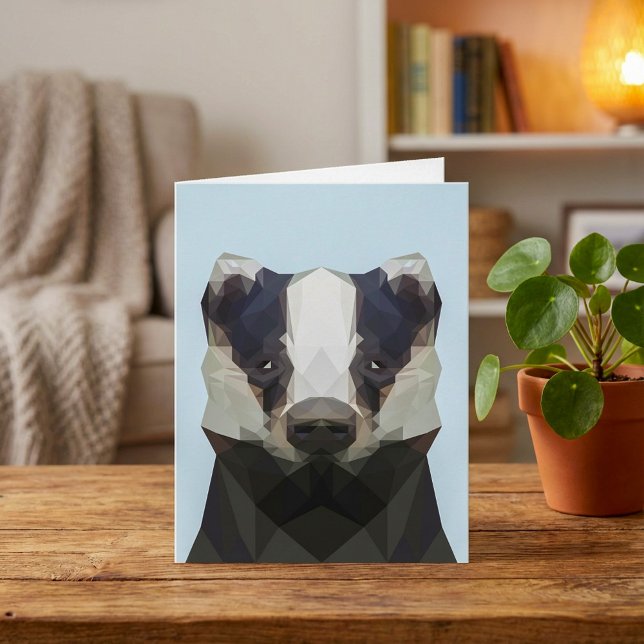 Cute geometrisk bricka kort (Cute geometric badger card.)