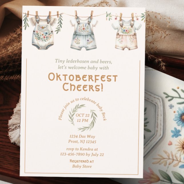 Cute German Oktoberfest Baby Shower Inbjudningar (Skapare uppladdad)