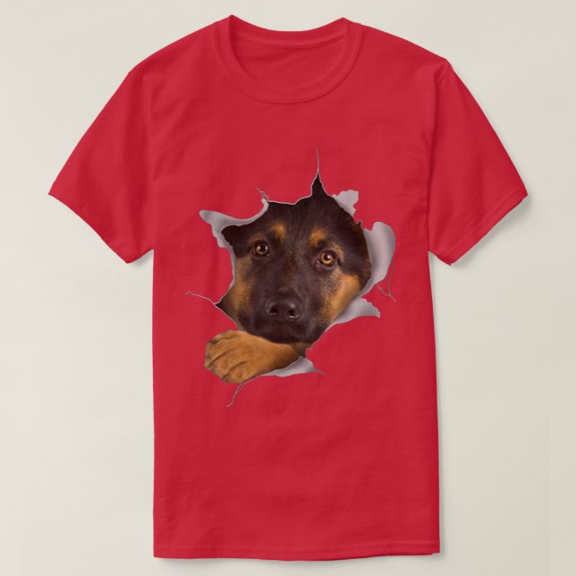 Cute German Shepherd Ansikte Inside German Shepher T Shirt (Design framsida)
